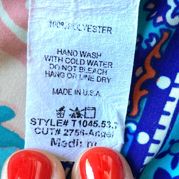 Peach Love California Summer Paisley Blouse Size M - Picture 13 of 14